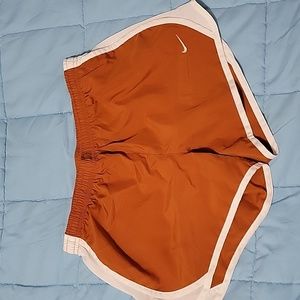 Womens Nike shorts, small, orange and white
